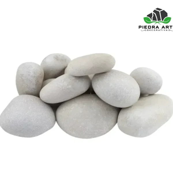 Piedra canto rodado blanca de 20kg